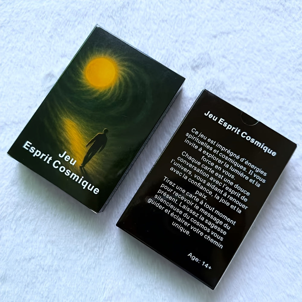 Cartes Françaises - 48 Cartes de Messages Inspirants pour la Réflexion Quotidienne & la Clarté Intérieure, Orientation du Univers, 12x8cm/4.72x3.15inch, Couleurs Mélangées, Carton Durable, Outil de Guidance Spirituelle, Design Mystique, Impression de Haut