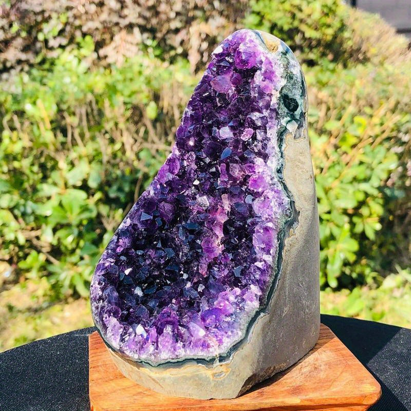 Géode d'améthyste naturelle premium - Formation cristalline brute, violet profond à rose-violet, spécimen minéral de collection, décoration élégante pour la maison - Origine : système de grottes uruguayen, article de collection, apparence luxueuse, minéra