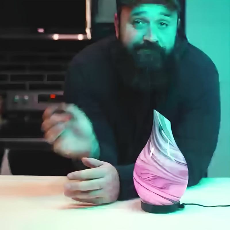 Diffuseur d'Huiles Essentielles 120ml avec Technologie Sonore et Éclairage LED 7 Couleurs - Verre Artisanal Sans BPA, Arrêt Automatique, 4 Réglages de Minuterie, Alimentation USB pour Maison, Yoga, Spa, Méditation - Cadeau Idéal pour les Passionnés de Bie