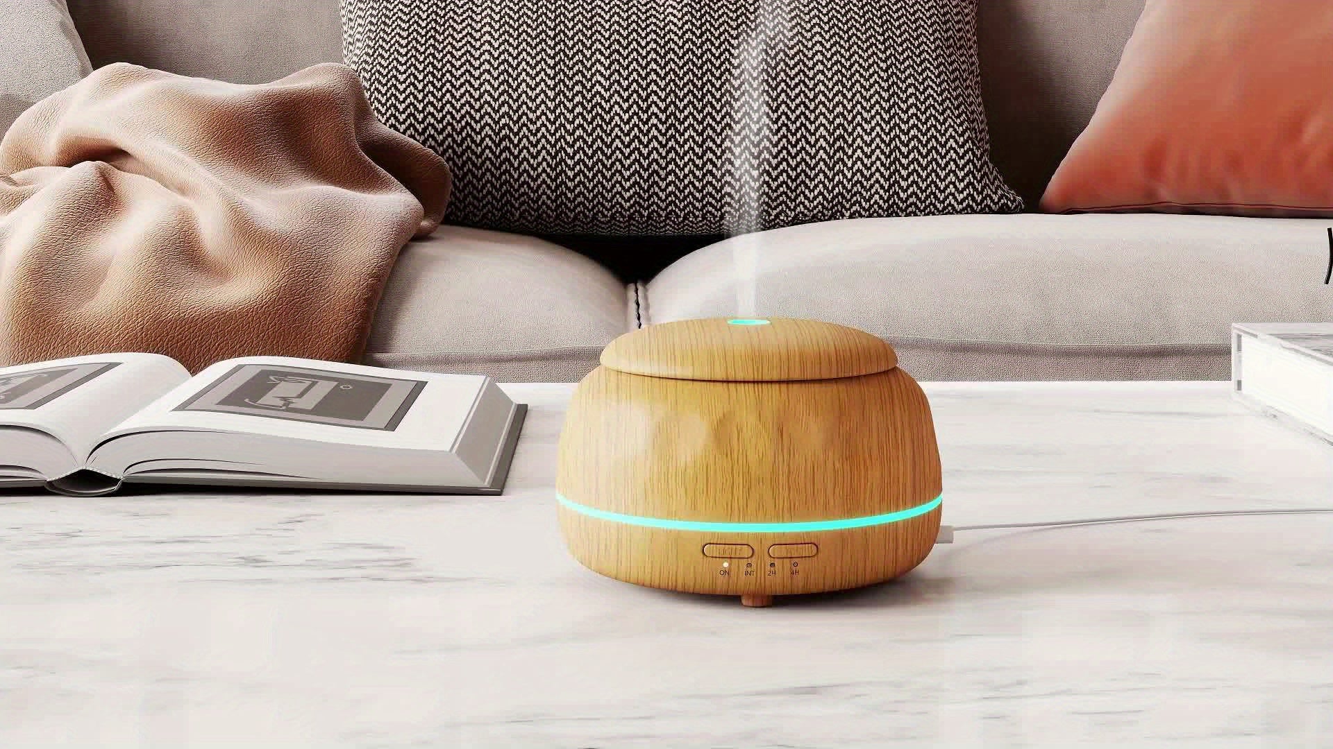 Diffuseur d'Huiles Essentielles et Humidificateur 300ml, Système Aromathérapie 5-en-1 avec Minuterie Automatique, 7 Couleurs de Lumières Nocturnes - Contrôle Inclus (Basse Tension) pour Maison, Bureau, Chambre à Coucher – Design Moderne