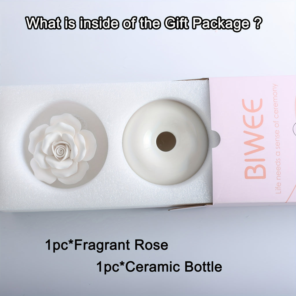 Diffuseur d'huiles essentielles en céramique - Désodorisant élégant en céramique avec couvercle, diffuseur d'arômes non parfumé pour la maison, la chambre, le bureau, le spa - Conception durable et facile à nettoyer, cadeau de Noël parfait pour Noël, Hall