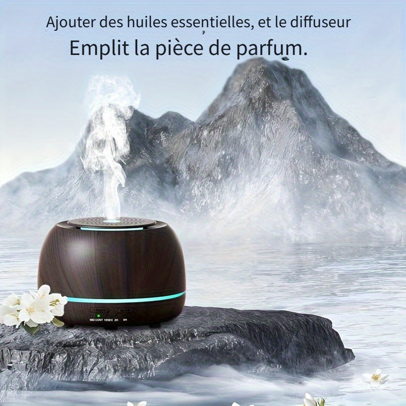 Diffuseur d'Huiles Essentielles pour la Maison, 300ml Humidificateur Vaporisateur d'Huiles Parfumées Aromathérapie, Lumière 7 Couleurs et Arrêt Automatique, avec Télécommande, Humidification de la Pièce,Diffuseur avec Lumière,Humidificateur d'Aromathérapi