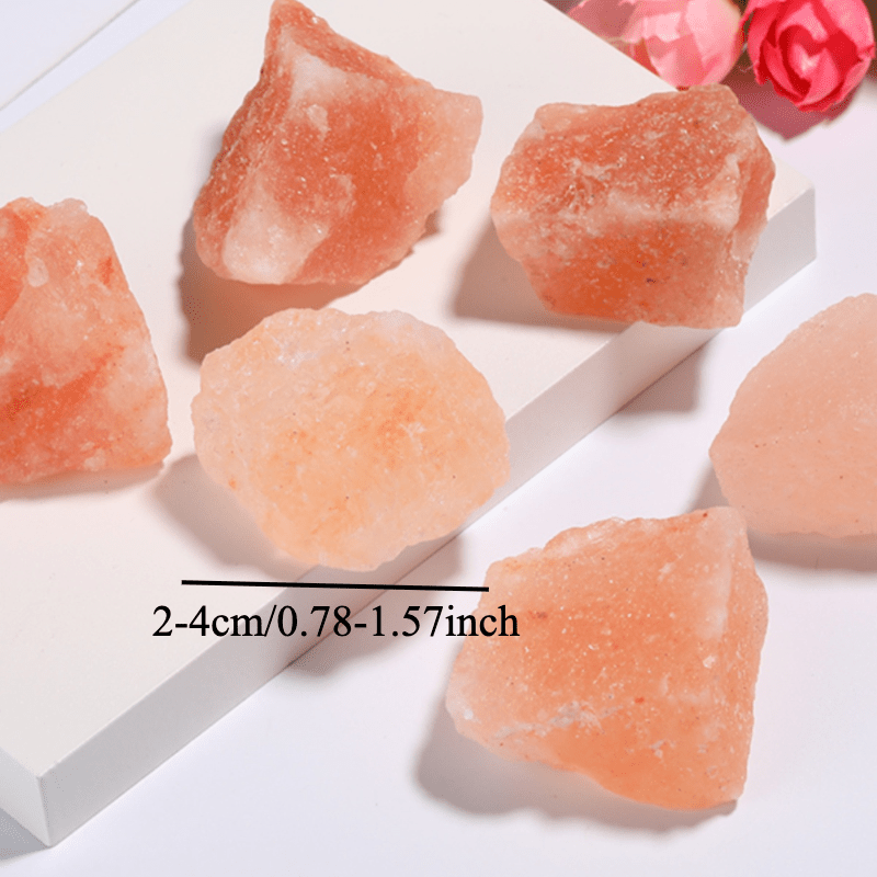 15pièces Cristaux de Sel Orange Himalayen Naturel - Gradient Orange Vif à Orange Rosé, pour Diffuseur, Massage, Sels de Bain, Décoration Intérieure - Pierres Spirituelles et Physiques - Échantillons de Minéraux Naturels, Diffuseur, Cristaux Décoratifs, Cr