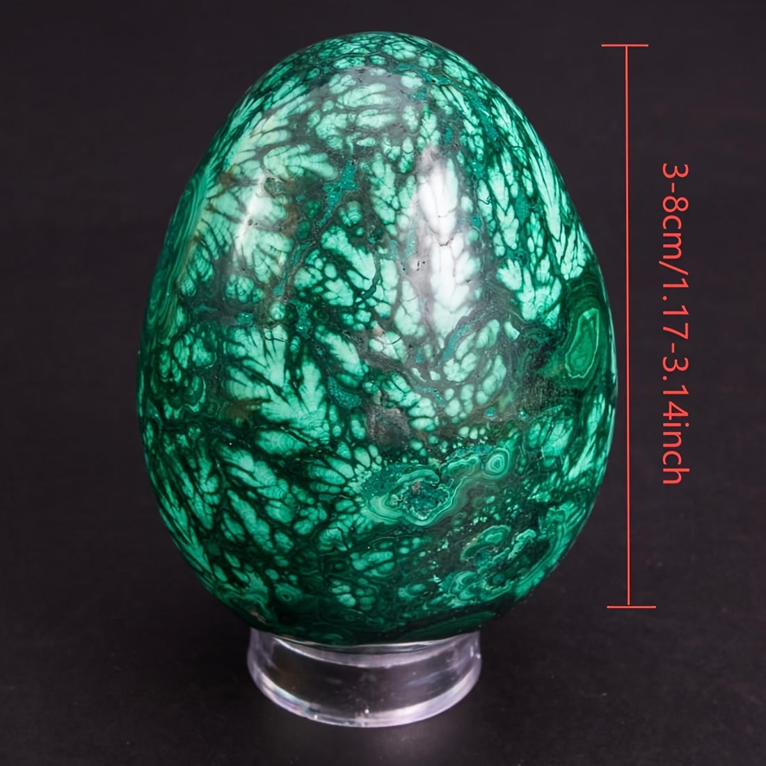 1pc Œuf de Malachite Vert - Beauté pour la Décoration Intérieure - Cadeau Festif Accrocheur, Accent Unique et Artisanal