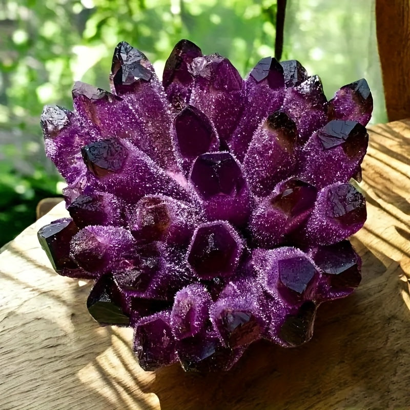Grappes d'Améthyste Naturelle - Formations de Cristaux de Violet Foncé à Violet Lavande, Décoration Élégante pour Maison et Bureau, Décoration Spirituelle, Cadeau Parfait pour Noël, Halloween, Thanksgiving, Anniversaires - Pierre Naturelle Durable pour Pr