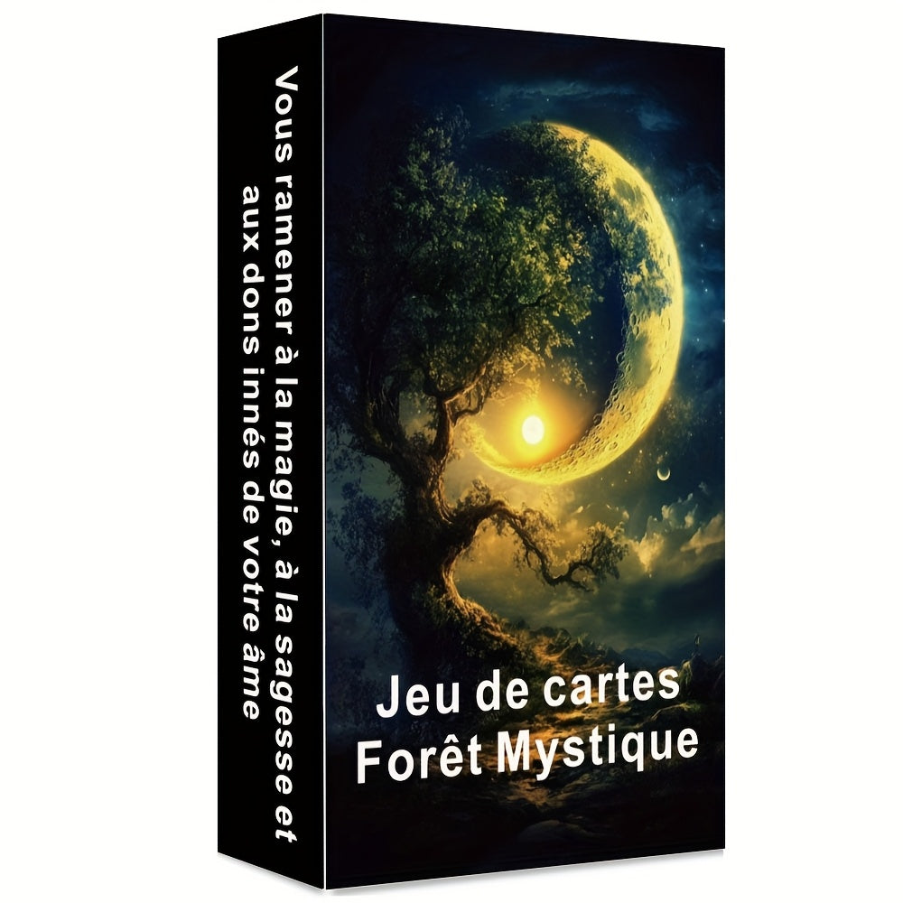 Cartes Oracle Françaises, 56 Cartes d’Affirmation Esthétique avec Thème de Forêt Mystique, Jeu Inspirant pour la Pleine Conscience et la Réflexion Quotidienne, 12x7cm, Les Cartes de la Forêt Mystique du Début du Jeu, pour la Carte