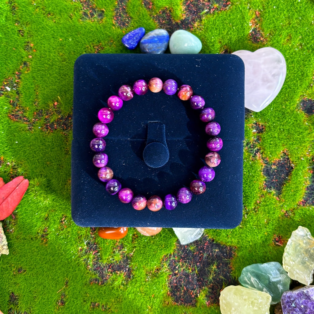 1pc/Bracelet de sérénité 8mm Pierre naturelle Violette Œil de tigre Pierre Fait à la main Bracelet en perles Équilibre de l'esprit Bijou Cadeau pour la famille