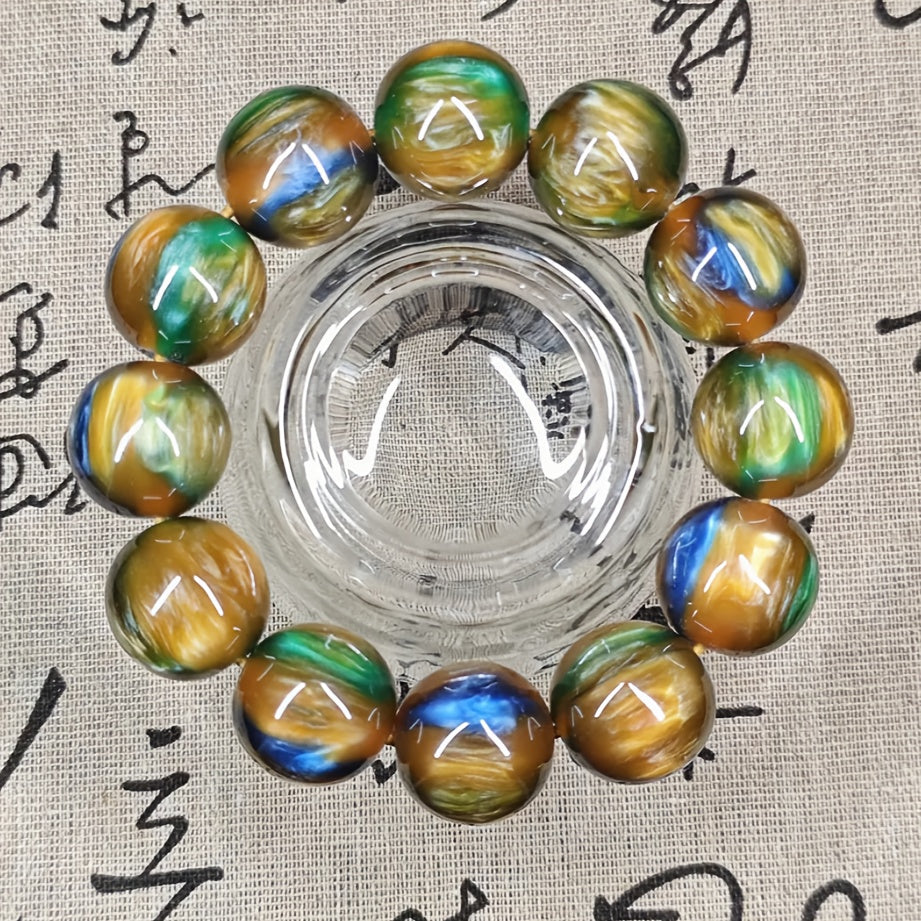 20Mm Perle Ronde Rondes de Prière Bouddhiques Faites de Pierre Naturelle, Accessoire Luxueux Et Extensible, Ornement de Style Ethnique, Pendentif de Voiture, Cadeaux Pour Le Nouvel An, Le Festival de La Lanterne, La Saint-Valentin, La Fête Des Mères, La F