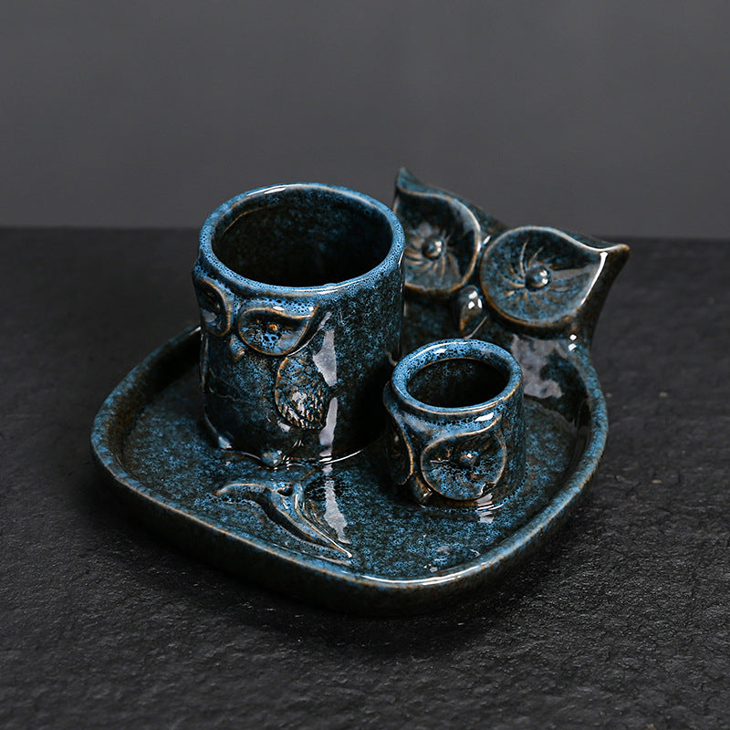 1pc Minideal Porte-Boîte à Bougie en Forme de Hibou - Plateau Brûleur Sage & Palo Santo Style Nordique, Porte-Encens en Céramique pour Décoration Intérieure, Pas d'Électricité Nécessaire, Parfait pour Noël, Halloween, Pâques, Thanksgiving, Et Plus, Décora