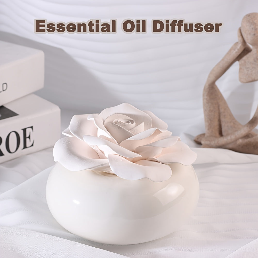 Diffuseur d'huiles essentielles en céramique - Désodorisant élégant en céramique avec couvercle, diffuseur d'arômes non parfumé pour la maison, la chambre, le bureau, le spa - Conception durable et facile à nettoyer, cadeau de Noël parfait pour Noël, Hall