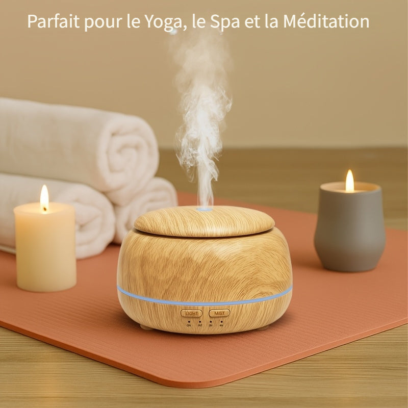 Diffuseur d'Huiles Essentielles et Humidificateur 300ml, Système Aromathérapie 5-en-1 avec Minuterie Automatique, 7 Couleurs de Lumières Nocturnes - Contrôle Inclus (Basse Tension) pour Maison, Bureau, Chambre à Coucher – Design Moderne