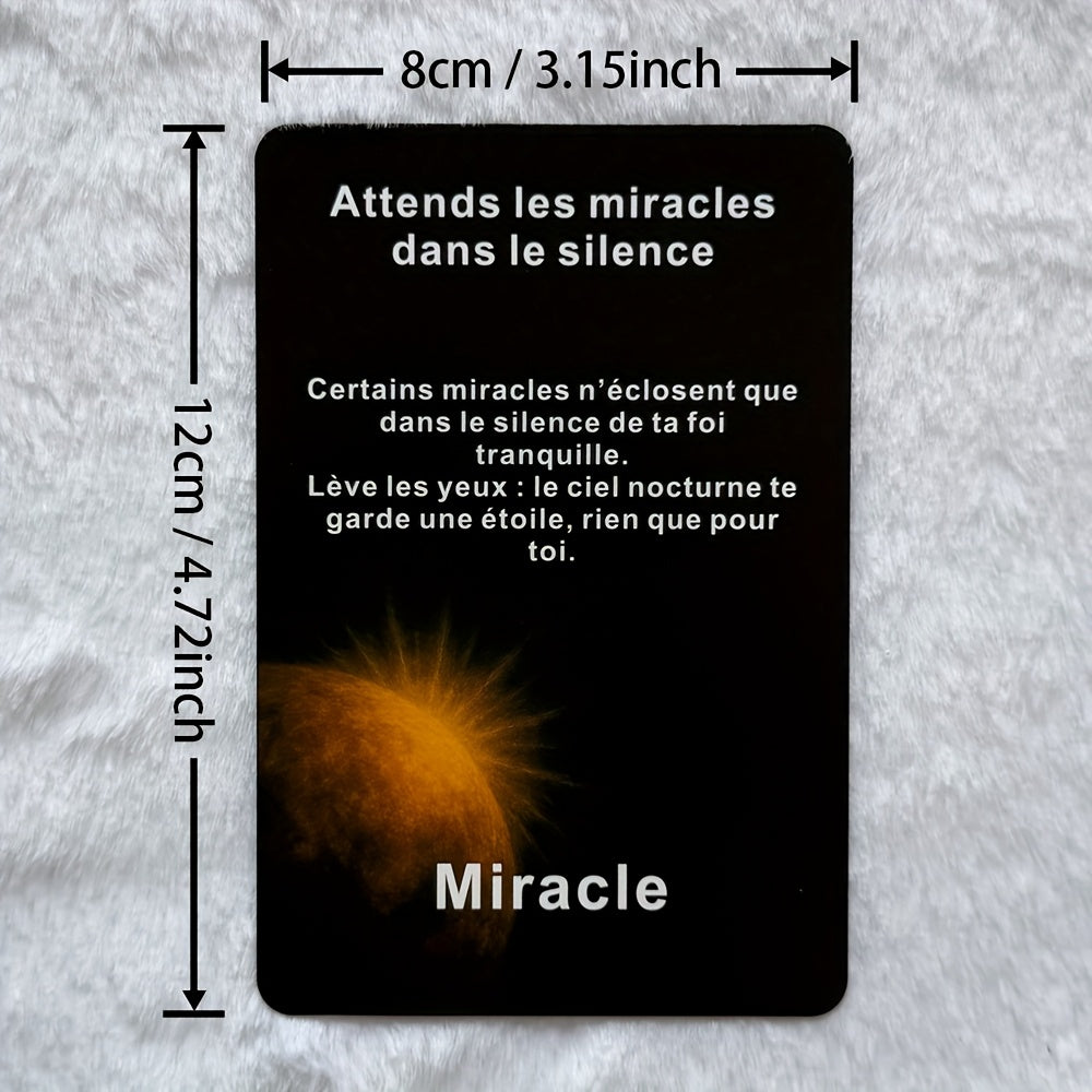 Cartes Françaises - 48 Cartes de Messages Inspirants pour la Réflexion Quotidienne & la Clarté Intérieure, Orientation du Univers, 12x8cm/4.72x3.15inch, Couleurs Mélangées, Carton Durable, Outil de Guidance Spirituelle, Design Mystique, Impression de Haut