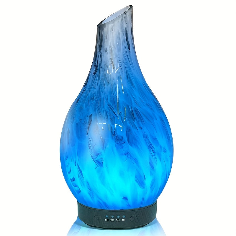 Diffuseur d'Huiles Essentielles Aromathérapie, Technologie Onde Sonore Brumisateur à Vapeur Froide, Humidificateur Silencieux avec Réglage de Temps et 7 Couleurs pour Maison Bureau 100ml 3D