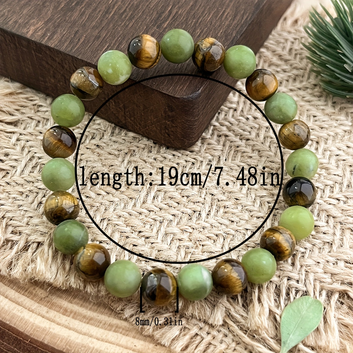 Bracelet de Perles Naturelles Chakra 8mm - Bijoux Bohème Artisanal pour Richesse & Prospérité, Protection des Yeux et Force Intérieure, Cadeau Spirituel Unisexe pour la Saint-Valentin, Fête des Mères, Fête des Pères, Charme de Prospérité, Esthétique Terre