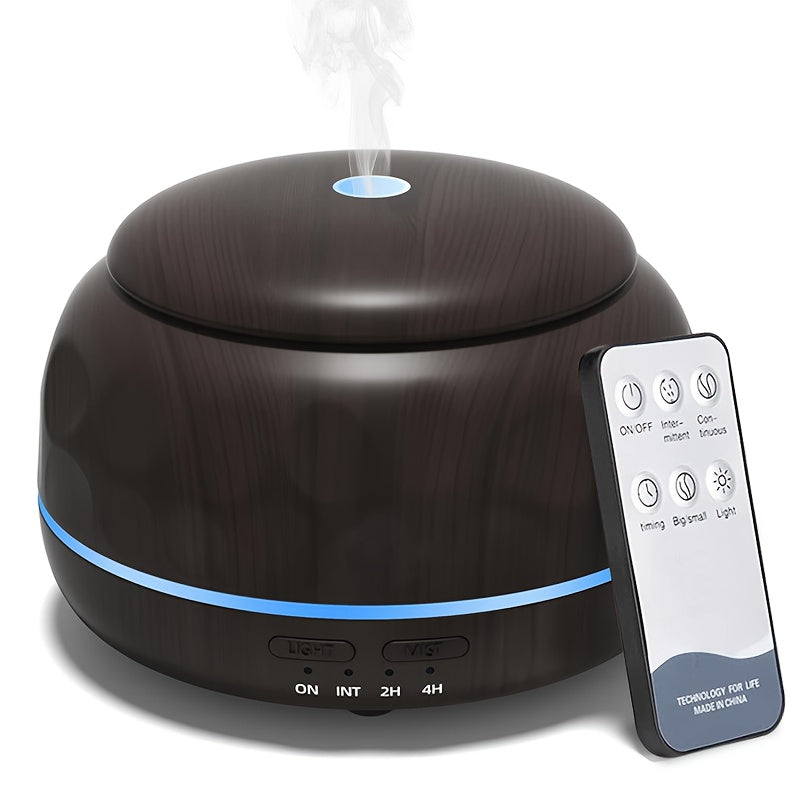 Diffuseur d'Huiles Essentielles et Humidificateur 300ml, Système Aromathérapie 5-en-1 avec Minuterie Automatique, 7 Couleurs de Lumières Nocturnes - Contrôle Inclus (Basse Tension) pour Maison, Bureau, Chambre à Coucher – Design Moderne