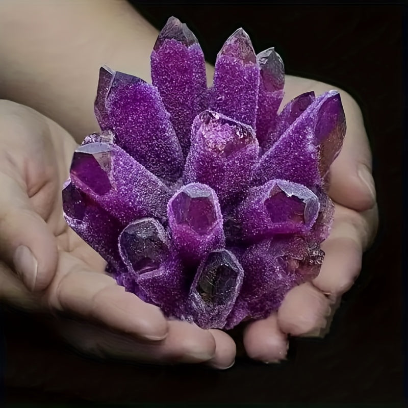 Grappes d'Améthyste Naturelle - Formations de Cristaux de Violet Foncé à Violet Lavande, Décoration Élégante pour Maison et Bureau, Décoration Spirituelle, Cadeau Parfait pour Noël, Halloween, Thanksgiving, Anniversaires - Pierre Naturelle Durable pour Pr