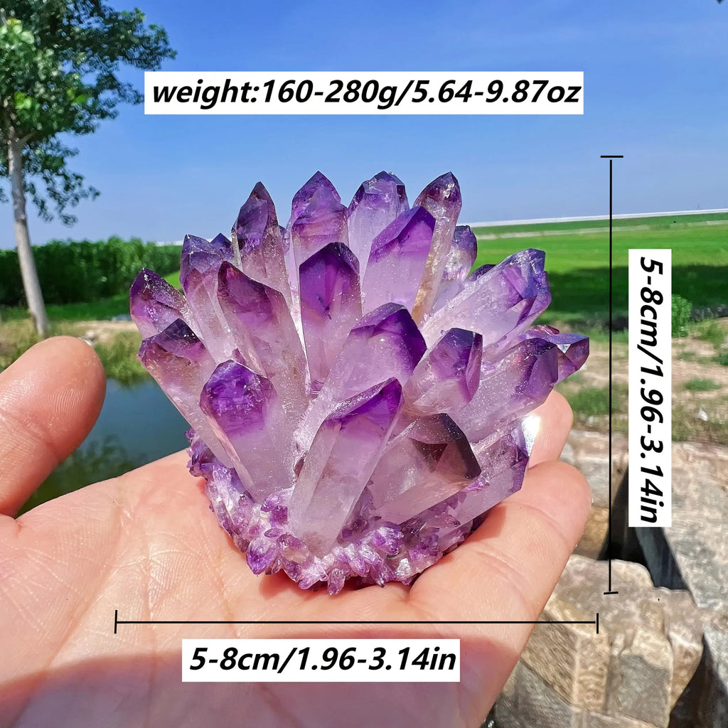 Grappes d'Améthyste Naturelle - Formations de Cristaux de Violet Foncé à Violet Lavande, Décoration Élégante pour Maison et Bureau, Décoration Spirituelle, Cadeau Parfait pour Noël, Halloween, Thanksgiving, Anniversaires - Pierre Naturelle Durable pour Pr