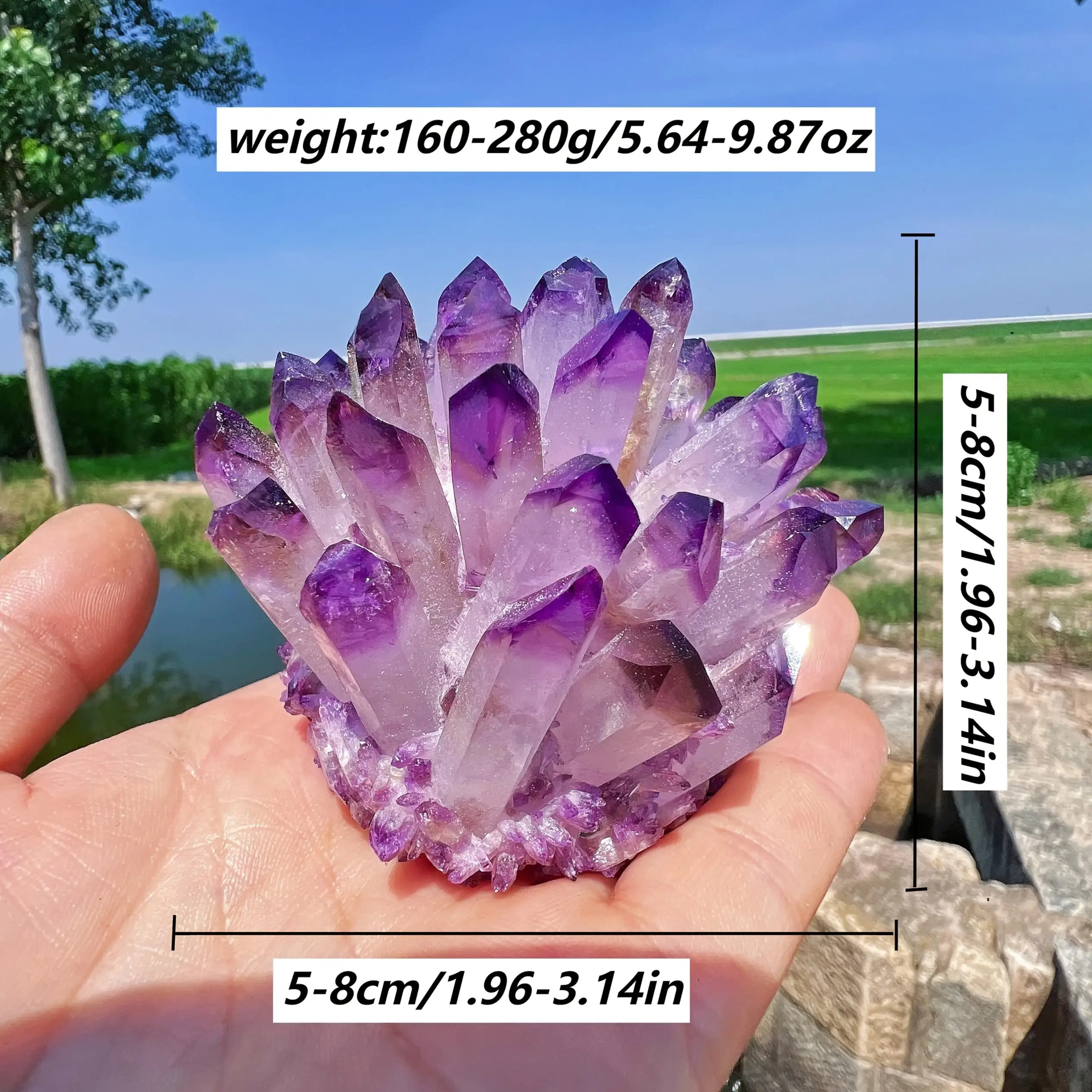 Grappes d'Améthyste Naturelle - Formations de Cristaux de Violet Foncé à Violet Lavande, Décoration Élégante pour Maison et Bureau, Décoration Spirituelle, Cadeau Parfait pour Noël, Halloween, Thanksgiving, Anniversaires - Pierre Naturelle Durable pour Pr