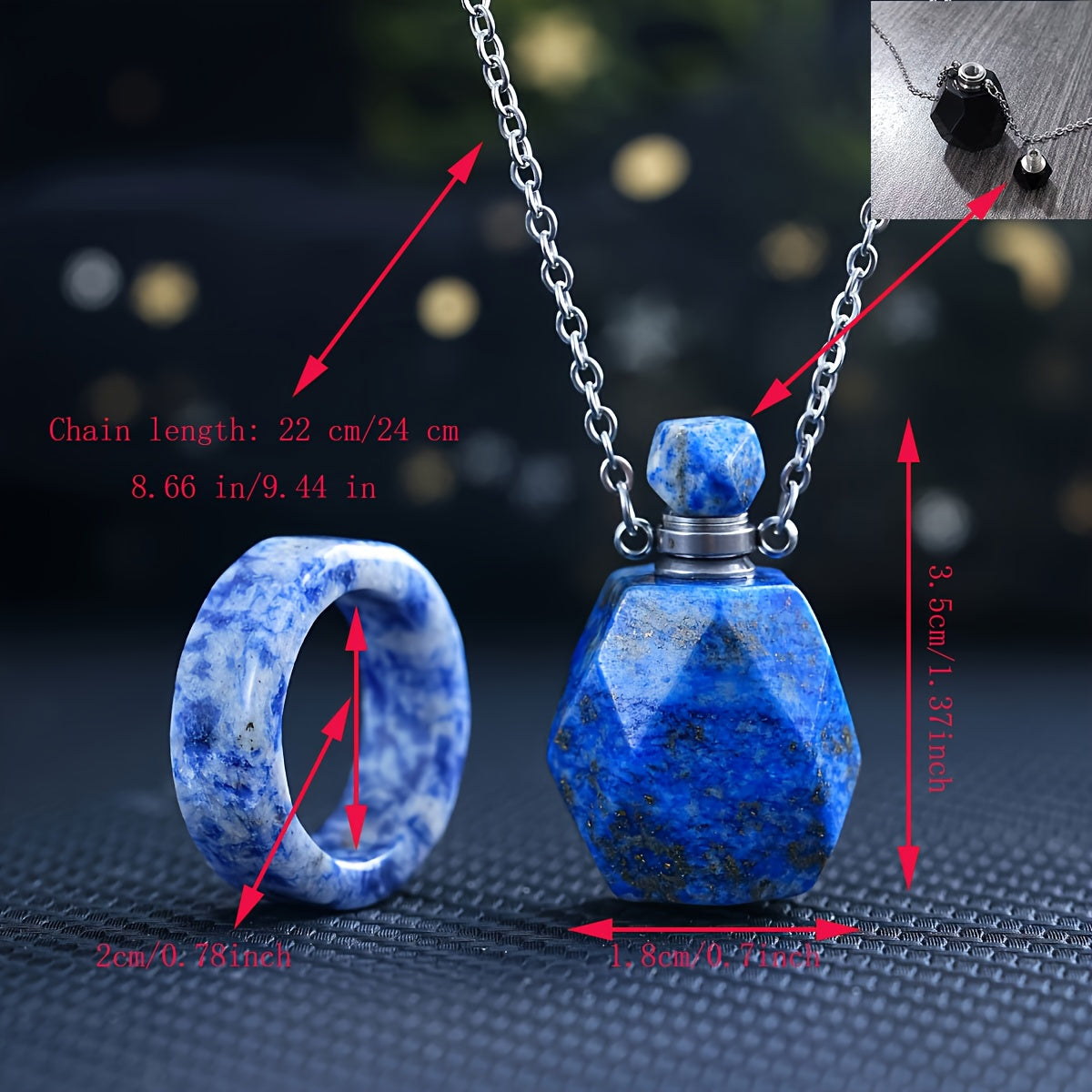 2 pièces Bouteille d'Aromathérapie en Pierre Naturelle Sculptée Amethyste Quartz Rose, Collier Pendentif Minimaliste Unisex pour Port quotidien et Superposition de Couches Cadeaux Classiques Mariage Demoiselle D’honneur Trésor des Fêtes (Halloween Noël Po