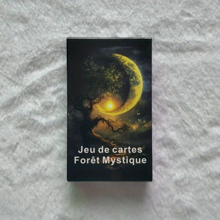 Cartes Oracle Françaises, 56 Cartes d’Affirmation Esthétique avec Thème de Forêt Mystique, Jeu Inspirant pour la Pleine Conscience et la Réflexion Quotidienne, 12x7cm, Les Cartes de la Forêt Mystique du Début du Jeu, pour la Carte