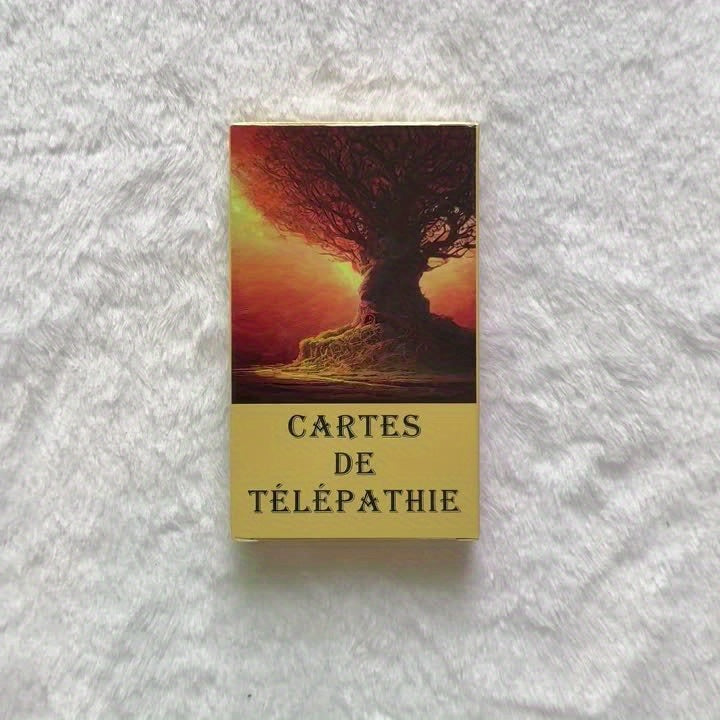 Cartes de Tarot Français pour Débutants, Cartes Oracle de la Forêt Mystérieuse, Jeu d'Oracle de Télépathie, Taro des Arbres, Beau Jeu Français, 12x7cm/4.72x2.75 pouces, 56-Cartes