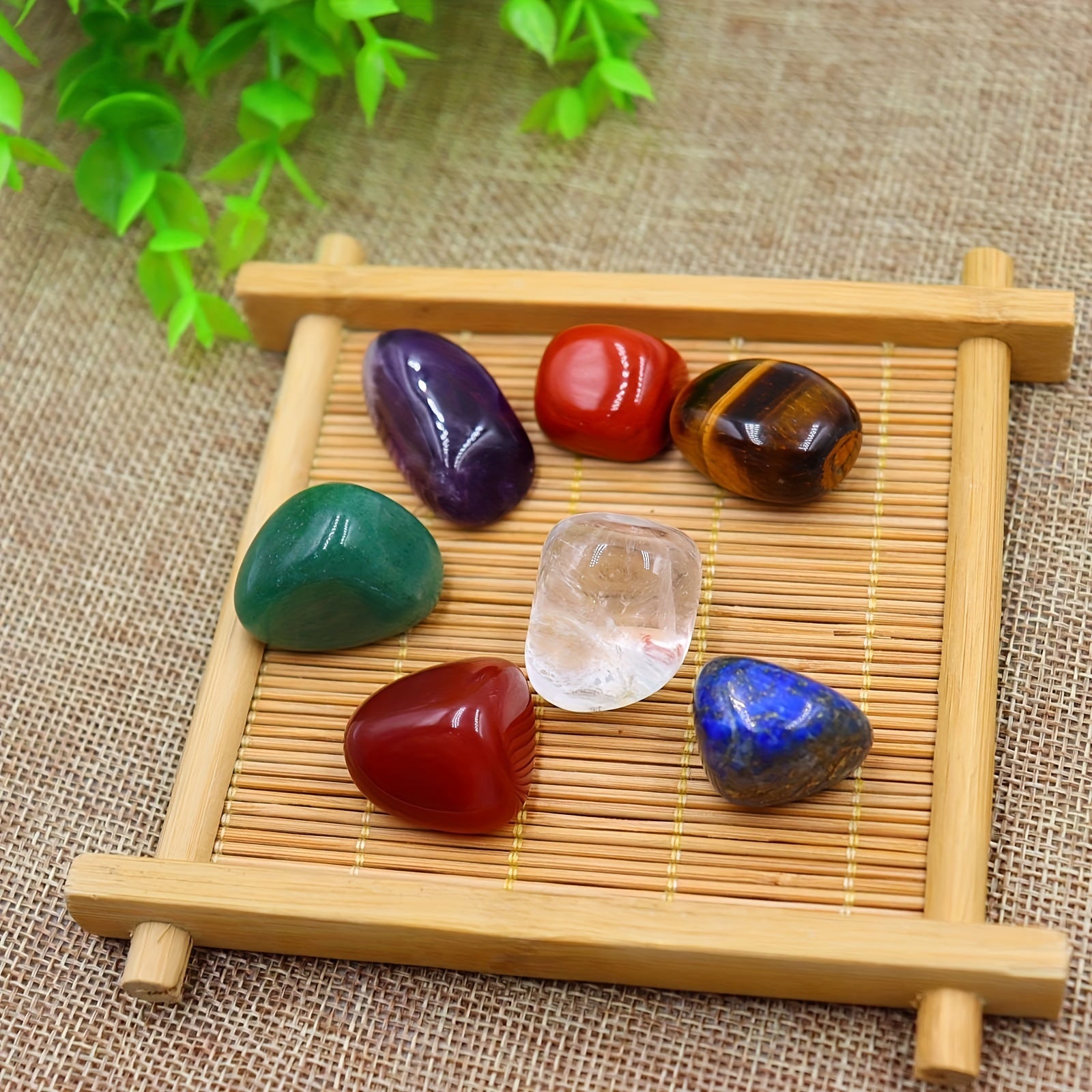 Jeu de 7 Pierres Naturelles Cristal pour les 7 Chakras