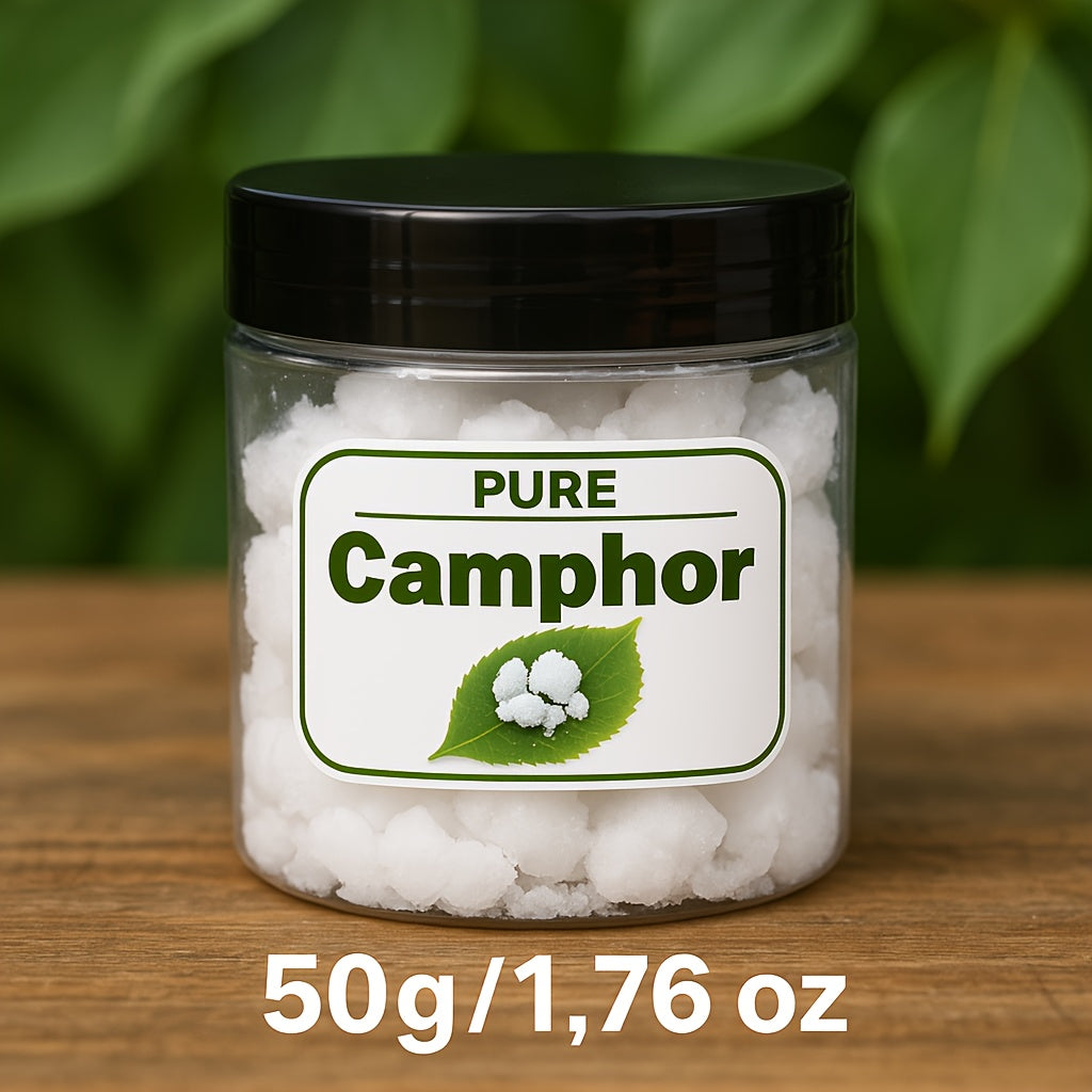 Encens de Camphre Pur - 50g/100g Parfum Naturel Purifiant pour l'Air pour le Yoga, la Méditation et la Relaxation | Parfum à Base de Plantes Séchées dans un Pot en Résine | Améliore la Concentration et la Tranquillement
