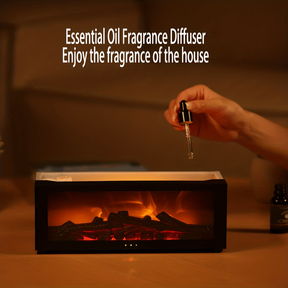 1 diffuseur de cheminée à flamme, distributeur d'aromathérapie à flamme simulée avec parfum longue durée, chauffage domestique avec lumières colorées et fonction minuterie, alimenté par USB, idéal pour une utilisation intérieure dans les chambres, salles