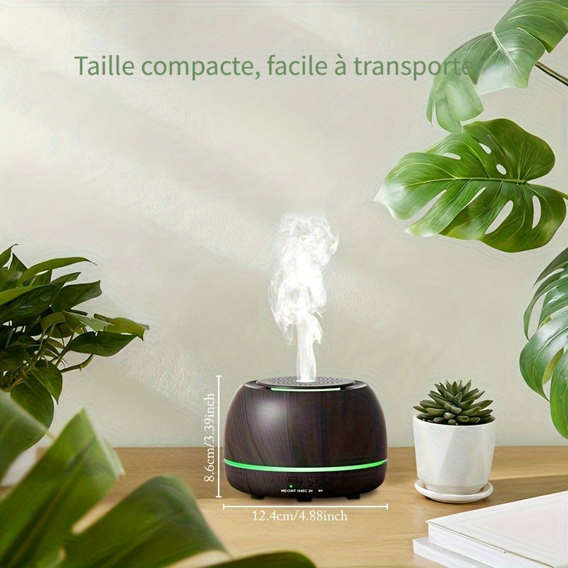 Diffuseur d'Huiles Essentielles pour la Maison, 300ml Humidificateur Vaporisateur d'Huiles Parfumées Aromathérapie, Lumière 7 Couleurs et Arrêt Automatique, avec Télécommande, Humidification de la Pièce,Diffuseur avec Lumière,Humidificateur d'Aromathérapi