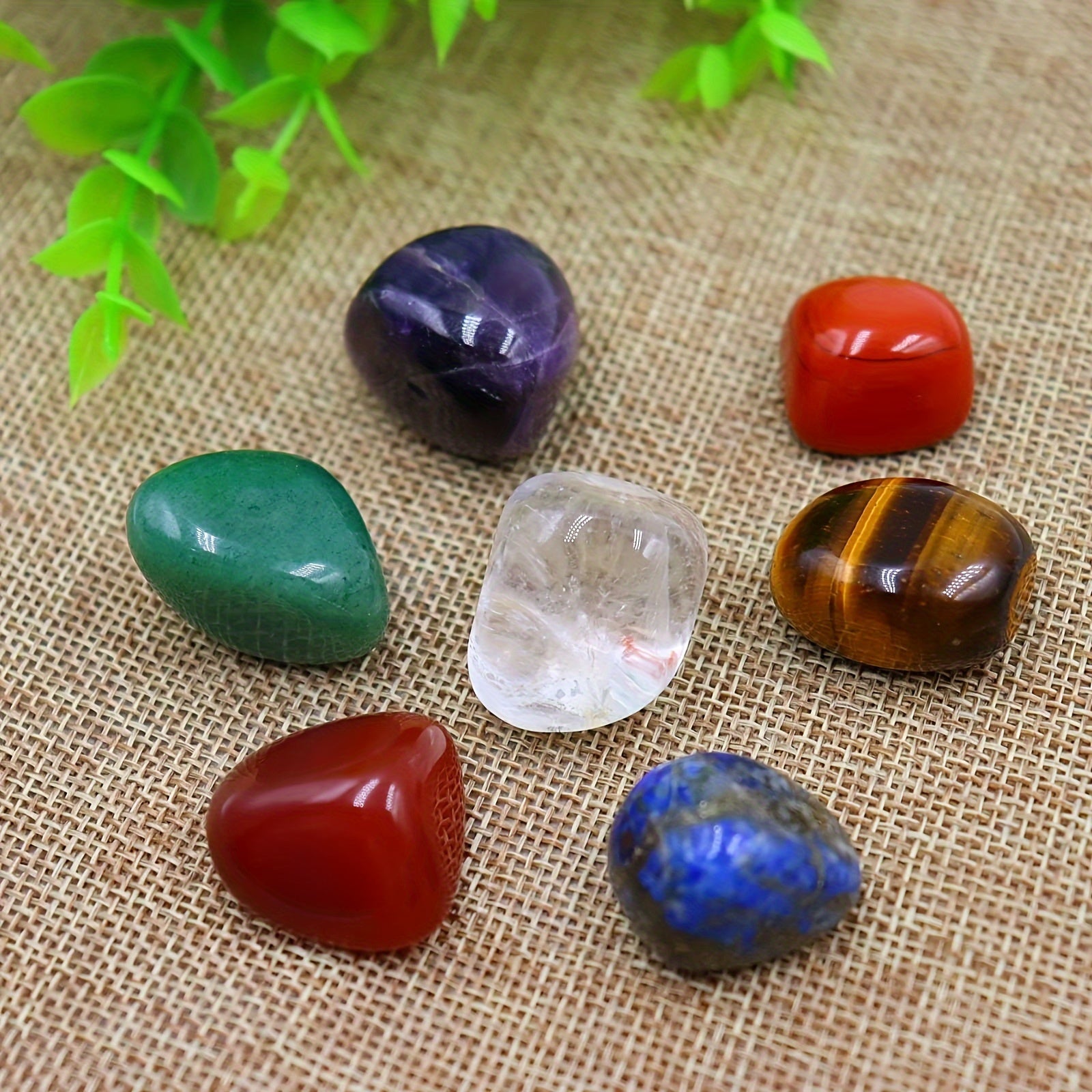 Jeu de 7 Pierres Naturelles Cristal pour les 7 Chakras