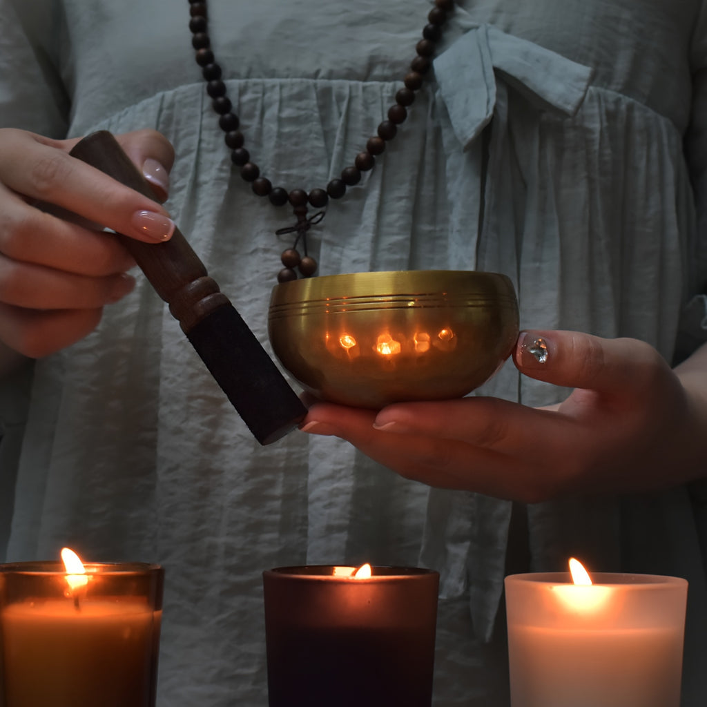 7pcs Ensemble de Méditation de Guérison Tibétaine - Bol de Chanter Rouge Fabriqué À La Main, Cymbales Tingsha, Perles Mala Et Maillet En Bois Pour Le Yoga, Le Soulagement Du Stress, L'équilibre Des Chakras Et La Pratique de La Conscience