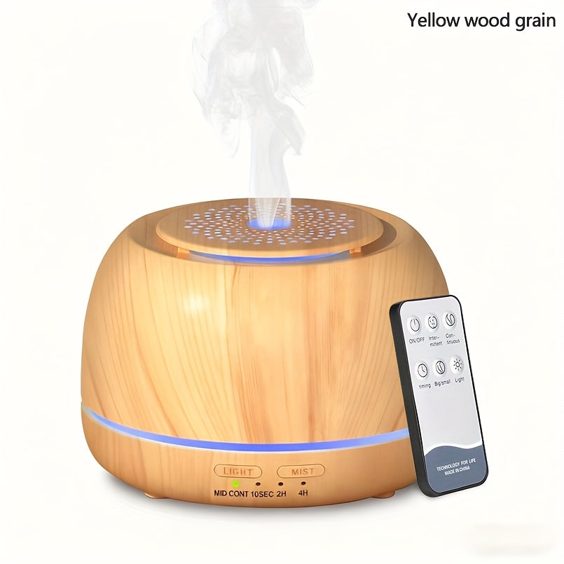 Diffuseur d'Huiles Essentielles pour la Maison, 300ml Humidificateur Vaporisateur d'Huiles Parfumées Aromathérapie, Lumière 7 Couleurs et Arrêt Automatique, avec Télécommande, Humidification de la Pièce,Diffuseur avec Lumière,Humidificateur d'Aromathérapi