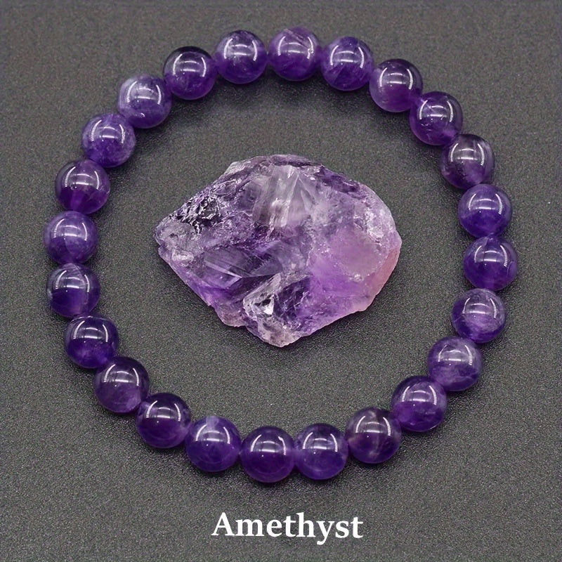 4pièces Ensemble de bracelets en pierre naturelle - Style bohème élégant avec de l'apatite bleue, de l'améthyste, du quartz rose et de l'agate indienne, parfait pour un usage quotidien ou comme cadeau, accessoire de tous les jours | Bracelet en pierre nat