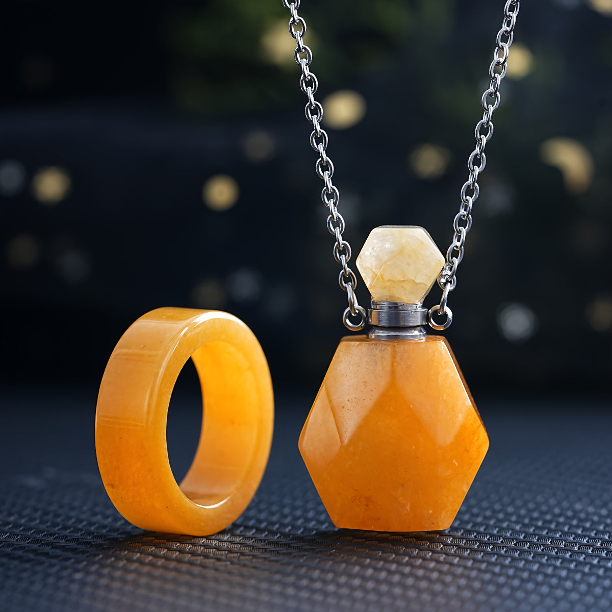 2 pièces Bouteille d'Aromathérapie en Pierre Naturelle Sculptée Amethyste Quartz Rose, Collier Pendentif Minimaliste Unisex pour Port quotidien et Superposition de Couches Cadeaux Classiques Mariage Demoiselle D’honneur Trésor des Fêtes (Halloween Noël Po