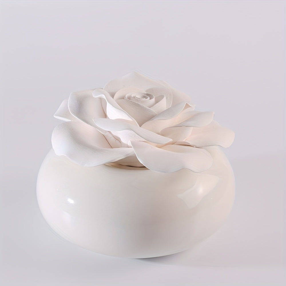 Diffuseur d'huiles essentielles en céramique - Désodorisant élégant en céramique avec couvercle, diffuseur d'arômes non parfumé pour la maison, la chambre, le bureau, le spa - Conception durable et facile à nettoyer, cadeau de Noël parfait pour Noël, Hall