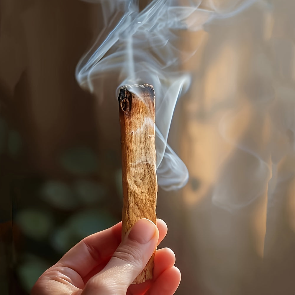 Kit de Purification à la Sauge, 5 Bâtons d'Encens de Sauge Blanche, 2 Pièces de Bois Sacré, 7 Pierres Synthétiques Colorées des Chakras | Essentiels Rituels Artisanaux, Collection Cadeau de Luxe