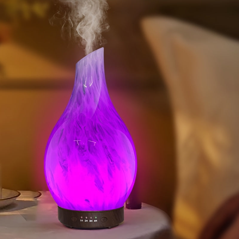 Diffuseur d'Huiles Essentielles Aromathérapie, Technologie Onde Sonore Brumisateur à Vapeur Froide, Humidificateur Silencieux avec Réglage de Temps et 7 Couleurs pour Maison Bureau 100ml 3D