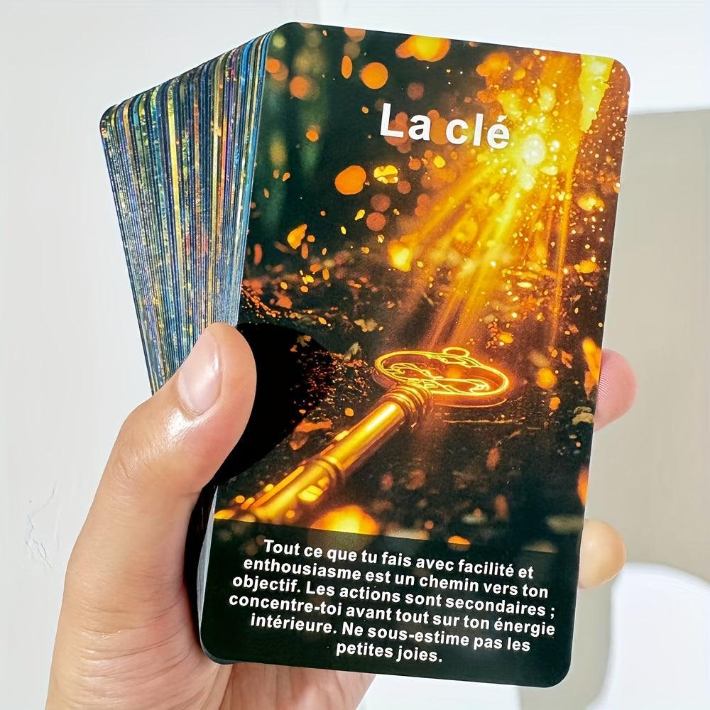 Cartes Oracle Françaises, 56 Cartes d’Affirmation Esthétique avec Thème de Forêt Mystique, Jeu Inspirant pour la Pleine Conscience et la Réflexion Quotidienne, 12x7cm, Les Cartes de la Forêt Mystique du Début du Jeu, pour la Carte