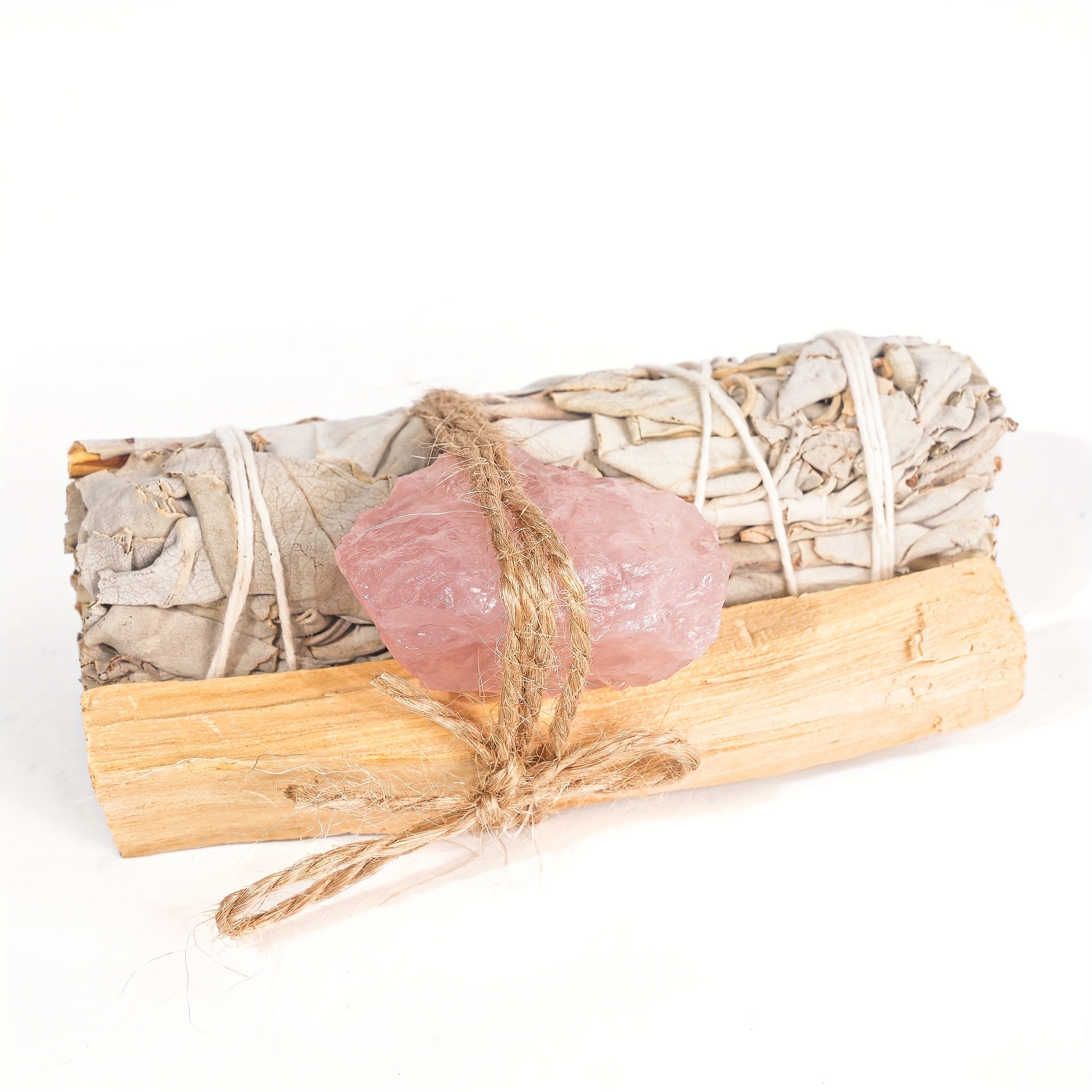 Cristaux naturels, sauge blanche et bois de Palo Santo, idéals pour le nettoyage domestique. Cadeau parfait offert aux parents ou amis, présentés dans une écrin célébrant les fêtes du Nouvel An, camping , décoration jardin, dîner romanesque au clair-de-lu