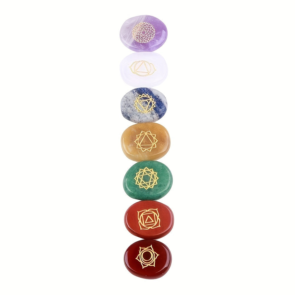 Ensemble de Pierres Lisses pour les 7 Chakras Reiki