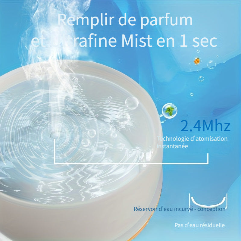 Diffuseur d'Huiles Essentielles et Humidificateur 300ml, Système Aromathérapie 5-en-1 avec Minuterie Automatique, 7 Couleurs de Lumières Nocturnes - Contrôle Inclus (Basse Tension) pour Maison, Bureau, Chambre à Coucher – Design Moderne