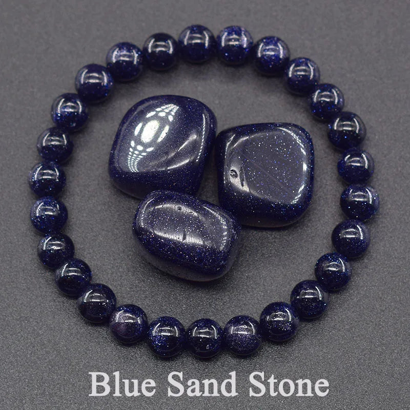 Bracelet en perles de pierre Lapis Lazuli naturelle 5A pour Homme, élastique, haute qualité, bijoux de guérison énergétique, cadeau pour petit ami