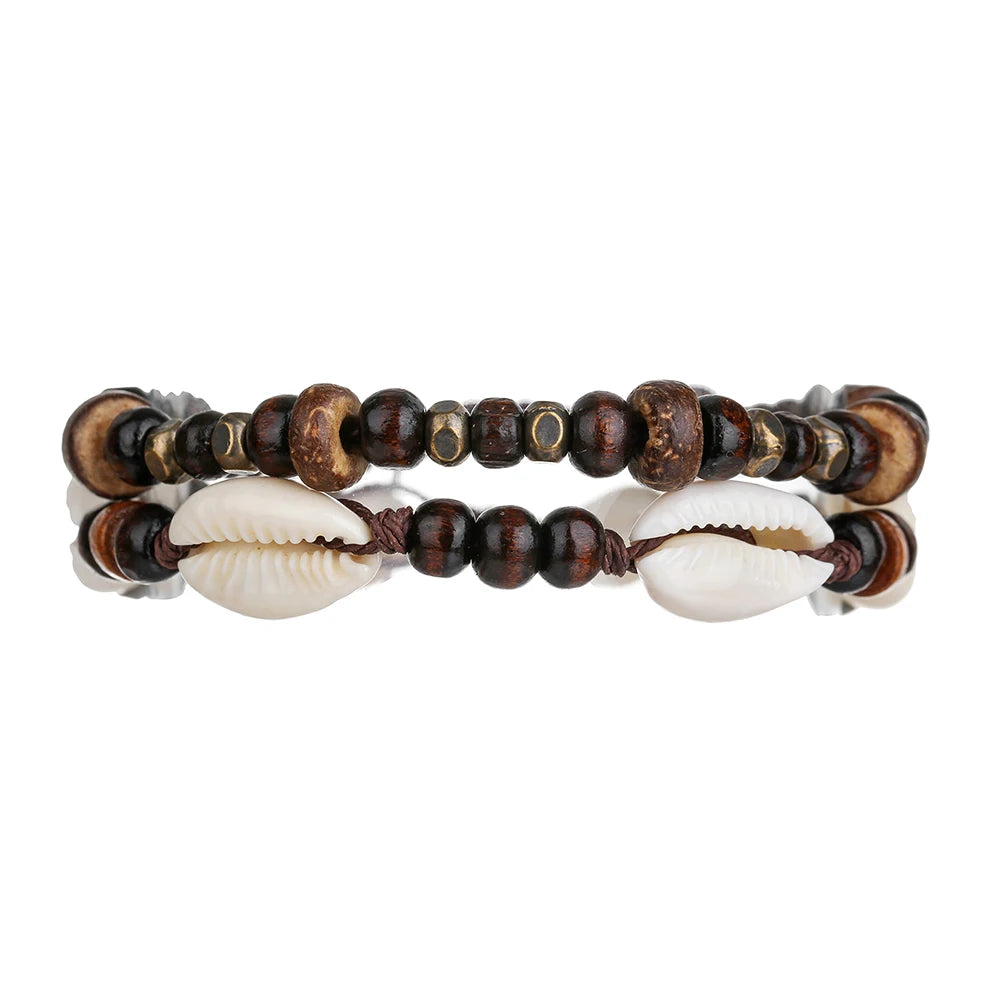Ensemble de Bracelets multicouches en perles de bois de bouddha pour hommes, Style rétro, fil élastique multicouche, réglable, meilleure vente