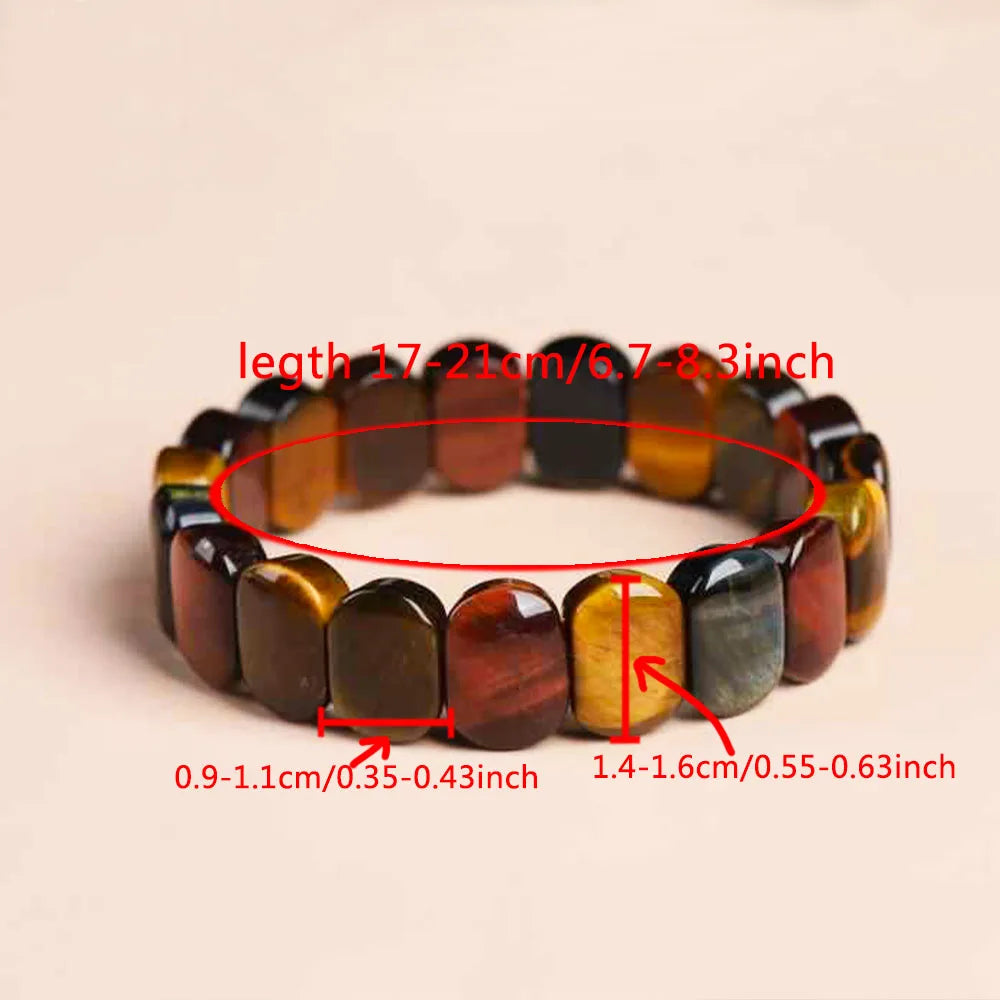 Natural Colored Tiger Eye Stone Square Beads Bangle Fashion Healing Fengshui Handing decoration Gift