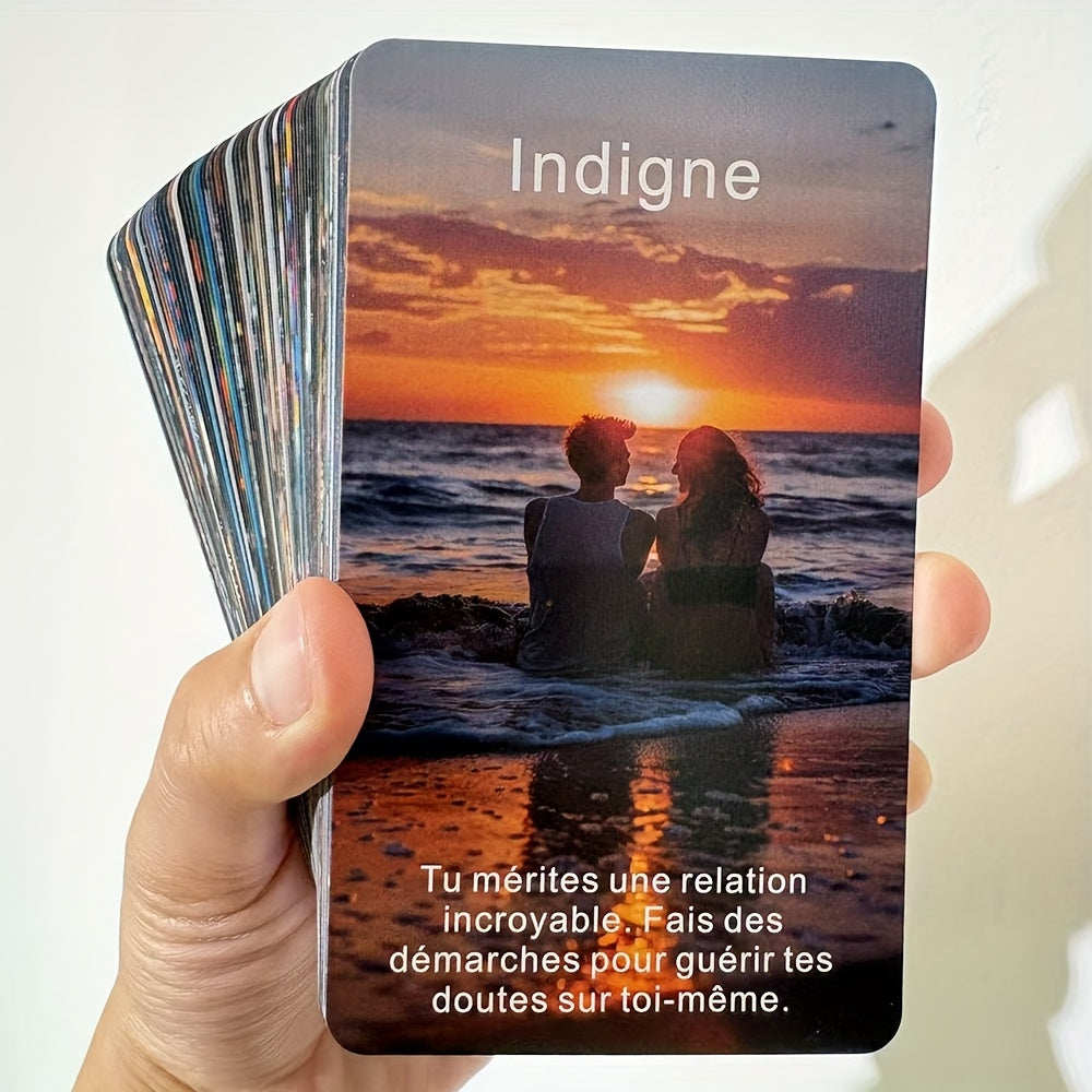 Cartes de Tarot Françaises, Cartes Oracle de l'Amour, Jeu d'Oracle pour Célibataires et Relations, Découvrez les Barrières Émotionnelles, Gagnez en Clarté dans les Relations Amoureuses, Romance, Flamme Jumelle, Âme Sœur, 80 Cartes, Perspicacité Spirituell