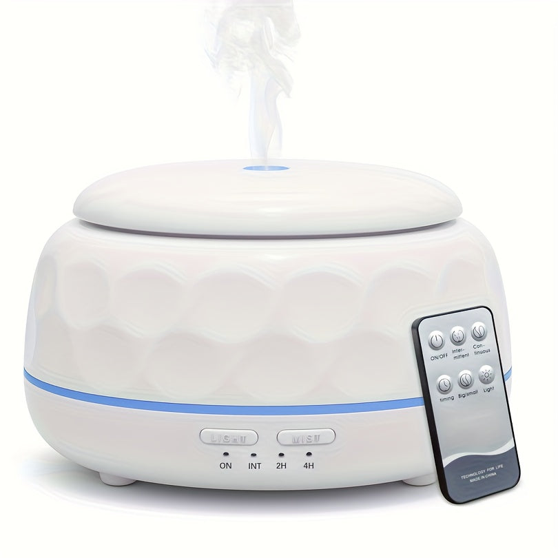 Diffuseur d'Huiles Essentielles et Humidificateur 300ml, Système Aromathérapie 5-en-1 avec Minuterie Automatique, 7 Couleurs de Lumières Nocturnes - Contrôle Inclus (Basse Tension) pour Maison, Bureau, Chambre à Coucher – Design Moderne