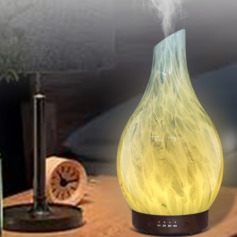 Diffuseur d'Huiles Essentielles Aromathérapie, Technologie Onde Sonore Brumisateur à Vapeur Froide, Humidificateur Silencieux avec Réglage de Temps et 7 Couleurs pour Maison Bureau 100ml 3D