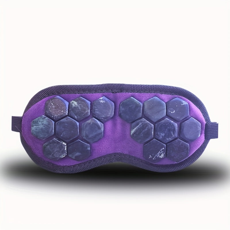 Patched d'œil en pierre tibétaine naturelle hexagonale artisanale - Sans revêtement, sans chauffage, soulagement de refroidissement pour, voyage, yoga et relaxation | Masque d'œil de qualité supérieure avec bretelles réglables et design respirant, accesso