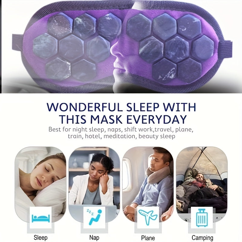 Patched d'œil en pierre tibétaine naturelle hexagonale artisanale - Sans revêtement, sans chauffage, soulagement de refroidissement pour, voyage, yoga et relaxation | Masque d'œil de qualité supérieure avec bretelles réglables et design respirant, accesso