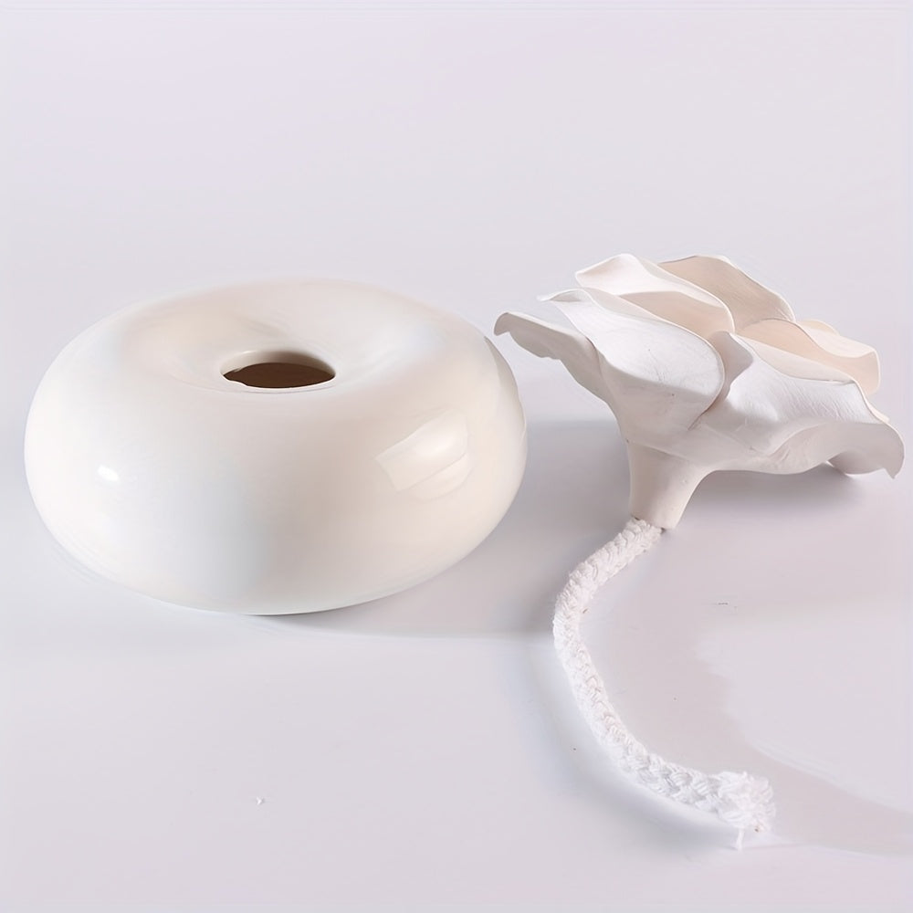 Diffuseur d'huiles essentielles en céramique - Désodorisant élégant en céramique avec couvercle, diffuseur d'arômes non parfumé pour la maison, la chambre, le bureau, le spa - Conception durable et facile à nettoyer, cadeau de Noël parfait pour Noël, Hall